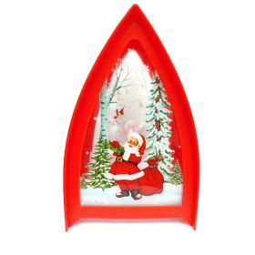 Christmas Decorations Storm Lantern LED Portable Candlestick Storm Light Storm Lantern (Option: Red Santa Claus-9.5*6.3*15cm)