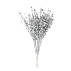 Christmas Decorations 43cm 12 Fork Gold Powder (Option: Silver-43cm)