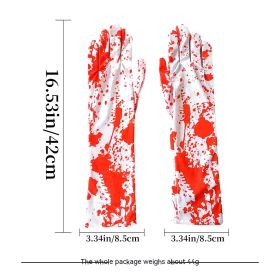 Halloween Gloves Horror Atmosphere Decorative Blood Gloves (Option: A Pair Of Gloves-Free Size)