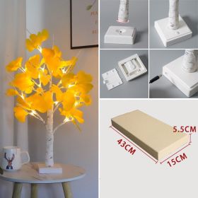 Home Decoration Ginkgo Leaf Tree Modeling Lamp (Option: Detachable Bottom Ginkgo Leaf-Warm White)