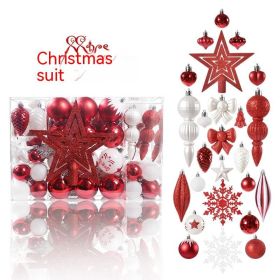 88 Decoration Christmas Ball Shaped (Option: Red And White)