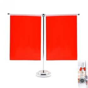 Desk Flagpole Metal Stand T-base Desktop Decoration Flag (Option: Silver Clamshell Packaging)