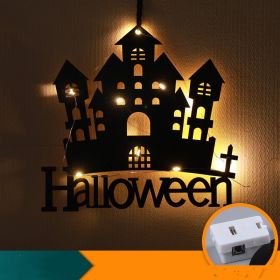 Halloween LED Decorative Lights Luminescent Spider Listing Home Decor Lamp (Option: Castle-Electronic)
