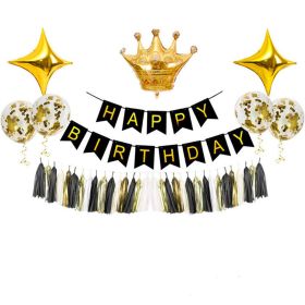 Black Gold Birthday Party Balloon Decoration Set Gilding (Option: Suit 4)