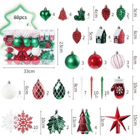 88 Christmas Decoration Props (Option: Red Green White)