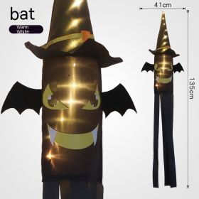 Halloween Led Colored Lamp Skull Frame Hair Dryer Decorative Lights (Option: Warm White Bat)