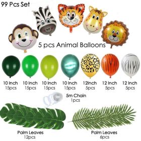 Animal Head Birthday Party Balloon Jungle Set Monstera Theme (Option: Style 32)