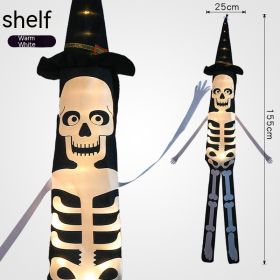 Halloween Led Colored Lamp Skull Frame Hair Dryer Decorative Lights (Option: Warm White Skull Frame)