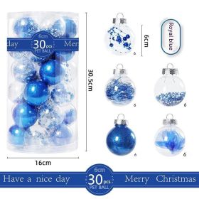 30 Pack Christmas Transparent Plastic Ball Tree Decorations (Option: Sapphire Blue)