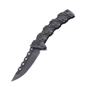 Chain Multifunctional Relief Stainless Steel Survival Outdoor Folding Knife (Option: Stone Washing)