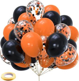 12-inch Halloween Horror Balloon Orange Black (Option: 10 Inch Set Combination)