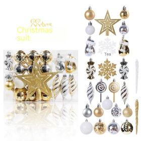 88 Decoration Christmas Ball Shaped (Option: Gold And White)