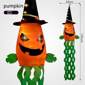 Halloween Led Colored Lamp Skull Frame Hair Dryer Decorative Lights (Option: Warm White Pumpkin)