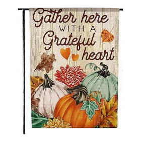 Autumn Thanksgiving Yard Decoration Linen Garden Banner Pumpkin Maple Leaf Pattern Printing Decoration (Option: 30x45cm-No 4)
