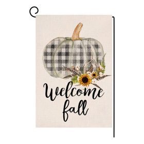 Autumn Thanksgiving Yard Decoration Linen Garden Banner Pumpkin Maple Leaf Pattern Printing Decoration (Option: 30x45cm-No 6)