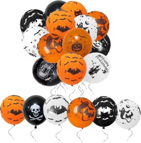 12-inch Halloween Horror Balloon Orange Black (Option: V Surface Mixing 100)