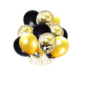 Black Gold Birthday Party Balloon Decoration Set Gilding (Option: Black Gold Balloon Set 15)
