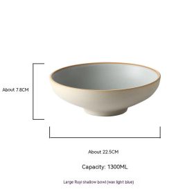 Nice Ceramic Restaurant Set Big Bowl (Option: Large Light Soup Bowl Blue)