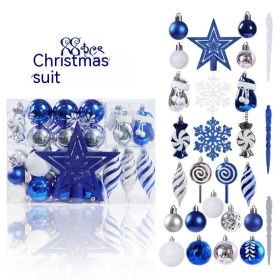 88 Decoration Christmas Ball Shaped (Option: Blue And White)