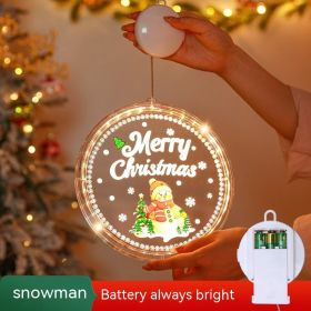 Christmas LED Decoration Glowing Door Hanging Christmas Tree (Option: Christmas Snowman-Use 3 No7 Batteries)