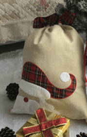 Christmas Gift Old Man Elk Ribbon Drawstring Bag Candy Bag (Option: Old Man)