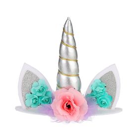 Birthday Cake Decorative Ornaments Topper For Baking (Color: silver)
