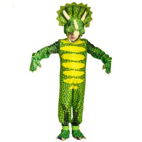 Children Dinosaur Performance Props Costume Halloween Masquerade Cos Dinosaur Cosplay Stage Party Clothes (Option: Green Dragon Full Set-4to6Y)