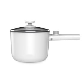 Hotpot Noodle Cooking Dormitory Small Power Mini Electric Pot (Option: White-No steamer-Triangle plug)