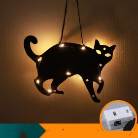 Halloween LED Decorative Lights Luminescent Spider Listing Home Decor Lamp (Option: Black Cat-Electronic)