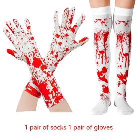 Halloween Gloves Horror Atmosphere Decorative Blood Gloves (Option: Gloves And Socks 2 Set-Free Size)