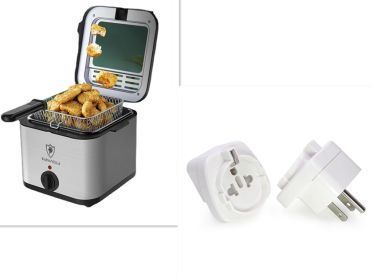 Visual Multifunctional Electric Air Fryer Skewer French Fries Machine (Option: Silver-US)
