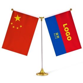 Customized Flag Single Pole Table Flag Desktop Y-shaped Crystal Decoration (Option: Y frame double sided)