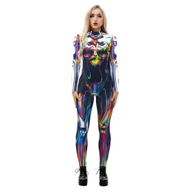 Wansheng Jumpsuit European And American Printed Jumpsuit (Option: BAX219-XL)
