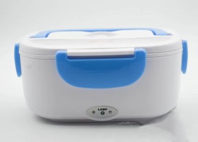 Insulated Lunch Box Large Capacity Heated Electric Lunch Box Stainless Steel Car Bento Box (Option: Blue-American Standard)