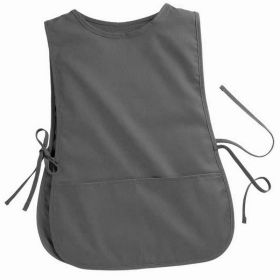 Women's Round Neck Pocket Strap Protective Vest Solid Color Household Vest Apron (Option: Gray-XXL)